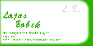 lajos bobik business card